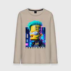 Мужской лонгслив Кибер Барт - нейросеть фантазия