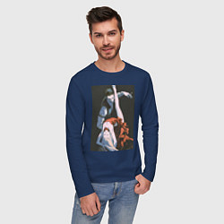 Лонгслив хлопковый мужской Ведьма и чудовище Ашаф танец, цвет: тёмно-синий — фото 2