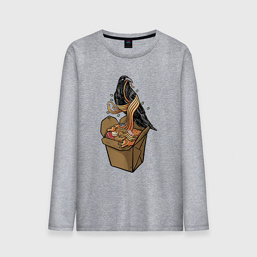 Мужской лонгслив Ворон и лапша / Меланж – фото 1