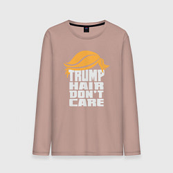 Лонгслив хлопковый мужской Trump hair dont care, цвет: пыльно-розовый