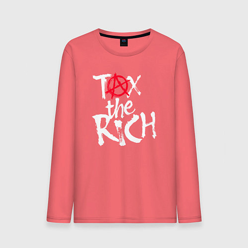 Мужской лонгслив Tax the rich / Коралловый – фото 1