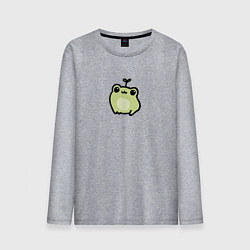 Мужской лонгслив Милая зеленая лягушка улыбается