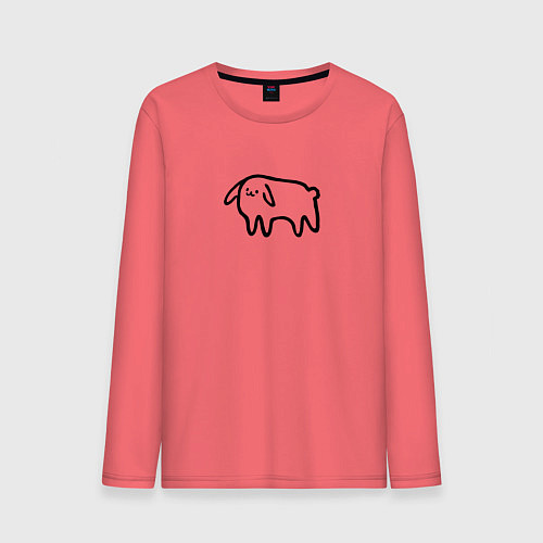 Мужской лонгслив Глупенький смешной песик / Коралловый – фото 1