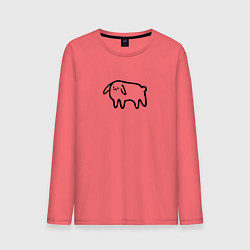 Лонгслив хлопковый мужской Глупенький смешной песик, цвет: коралловый