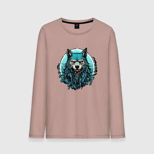 Мужской лонгслив Морской волк скалится / Пыльно-розовый – фото 1