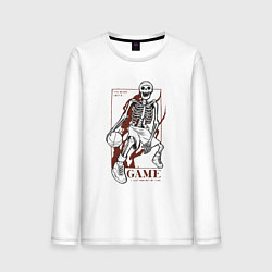 Лонгслив хлопковый мужской Я никогда не проигрывал у меня просто закончилось, цвет: белый