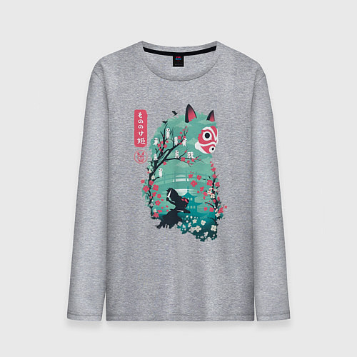 Мужской лонгслив Мононоке Сан / Меланж – фото 1