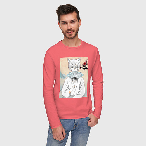 Мужской лонгслив Очень приятно Бог Томоэ / Коралловый – фото 3