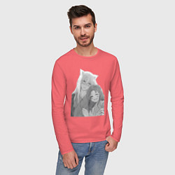 Лонгслив хлопковый мужской Очень приятно Бог Томоэ, цвет: коралловый — фото 2