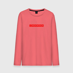 Лонгслив хлопковый мужской Honda red logo, цвет: коралловый