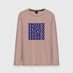Лонгслив хлопковый мужской Воронка денег, цвет: пыльно-розовый