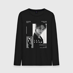 Лонгслив хлопковый мужской Stray kids Lee Know, цвет: черный