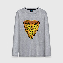 Лонгслив хлопковый мужской Happy nation pizza, цвет: меланж