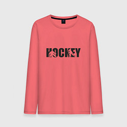 Лонгслив хлопковый мужской Hockey art, цвет: коралловый