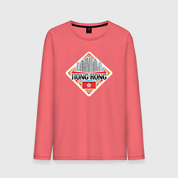 Лонгслив хлопковый мужской Hong Kong, цвет: коралловый