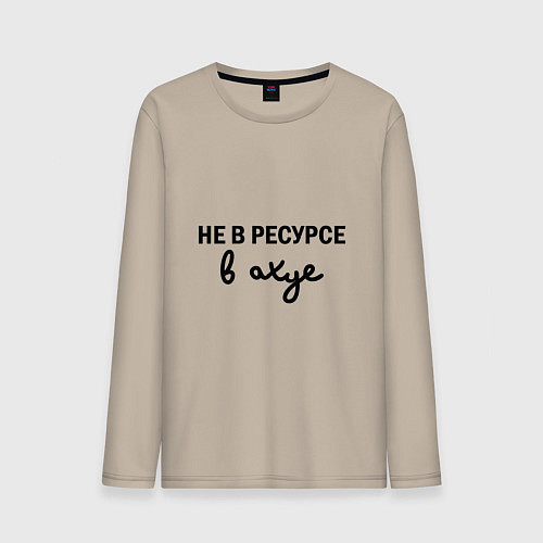 Мужской лонгслив Не в ресурсе, в ахуе / Миндальный – фото 1