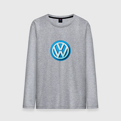 Лонгслив хлопковый мужской Volkswagen logo blue, цвет: меланж