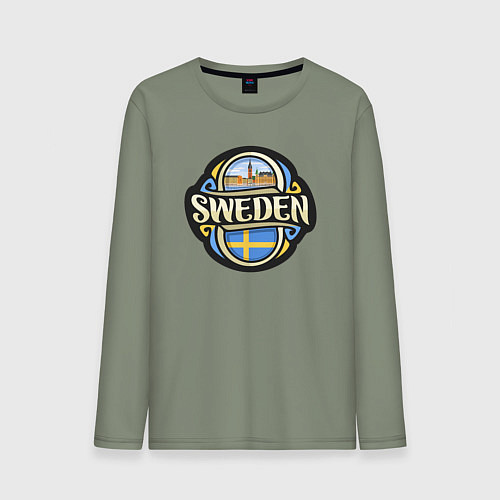 Мужской лонгслив Моя Швеция / Авокадо – фото 1