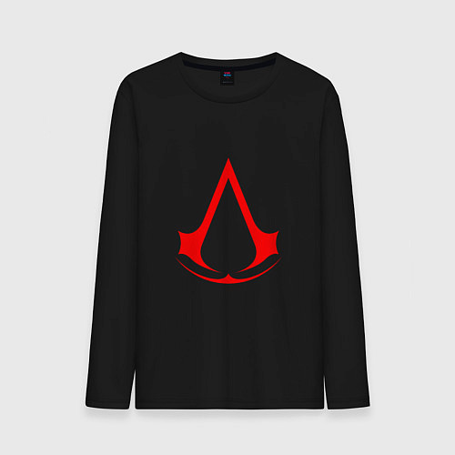 Мужской лонгслив Red logo of assassins / Черный – фото 1