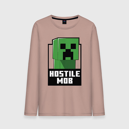 Мужской лонгслив Minecraft hostile mob / Пыльно-розовый – фото 1