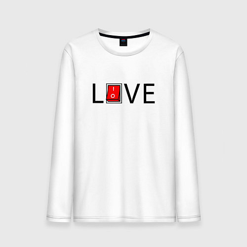 Мужской лонгслив Любовь включена / Белый – фото 1