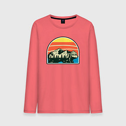 Мужской лонгслив Медведь и горы