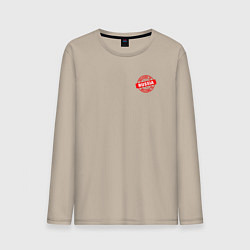 Лонгслив хлопковый мужской Welcome to Russia inscription color, цвет: миндальный