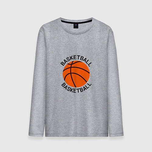 Мужской лонгслив Эмблема баскетбольный мяч basketball / Меланж – фото 1
