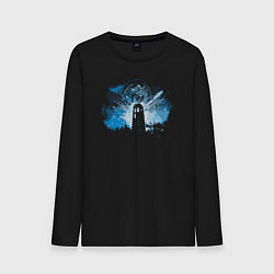 Лонгслив хлопковый мужской Tardis light, цвет: черный