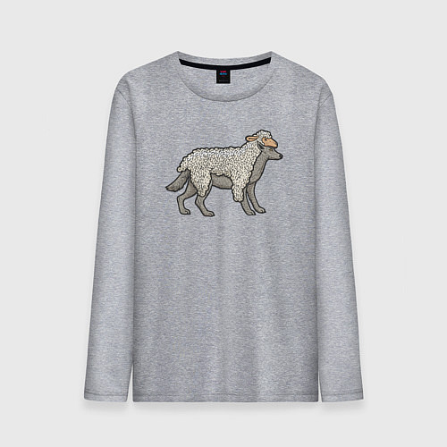 Мужской лонгслив Волк в шкуре овцы / Меланж – фото 1