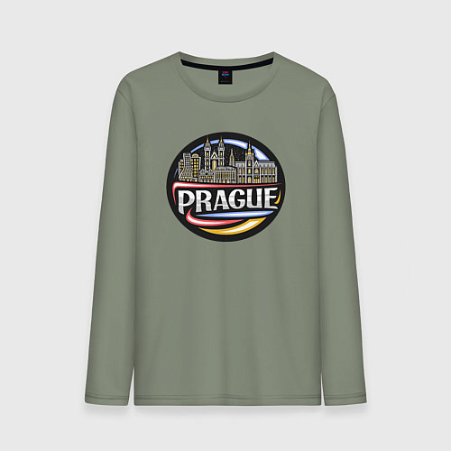 Мужской лонгслив Чехия Прага / Авокадо – фото 1