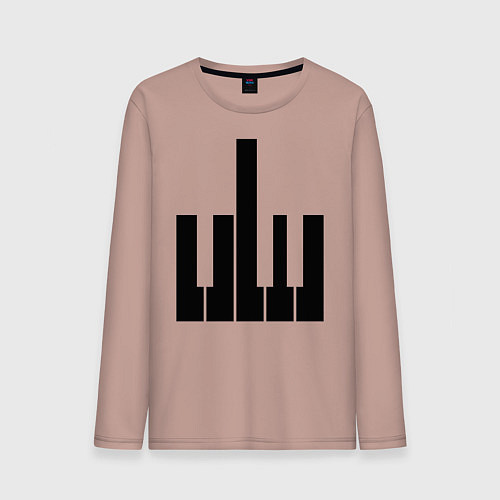 Мужской лонгслив Fuck your music! / Пыльно-розовый – фото 1