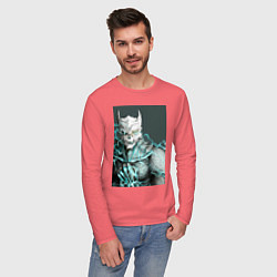 Лонгслив хлопковый мужской Кайдзю номер восемь, цвет: коралловый — фото 2