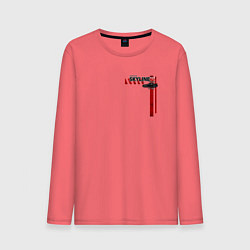 Лонгслив хлопковый мужской Skyline nissan gtr34, цвет: коралловый