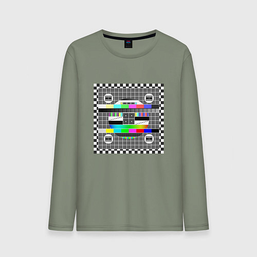 Мужской лонгслив Настроечная тв таблица / Авокадо – фото 1