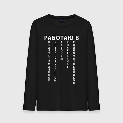 Мужской лонгслив Работаю в цирке / Черный – фото 1