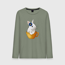 Мужской лонгслив Крольчонок в чашке
