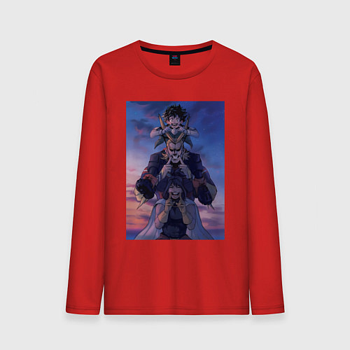 Мужской лонгслив Моя геройская академия Всемогущий Идзуку Мидория / Красный – фото 1