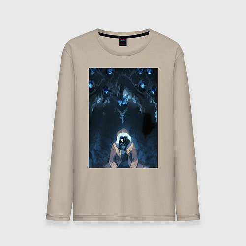 Мужской лонгслив Поднятие уровня в одиночку Джину Сон тень / Миндальный – фото 1