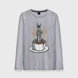 Лонгслив хлопковый мужской Skeletor coffee, цвет: меланж