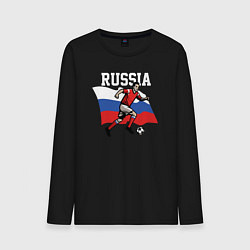 Лонгслив хлопковый мужской Футболист России, цвет: черный