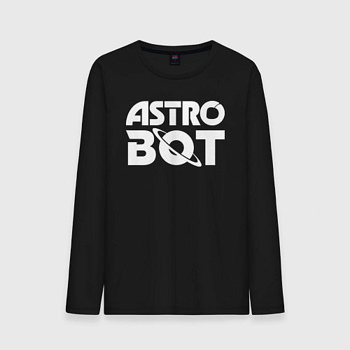 Мужской лонгслив Astro bot logo / Черный – фото 1