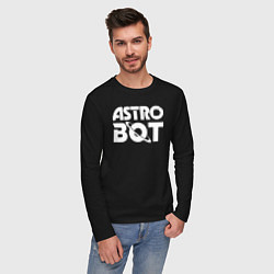 Лонгслив хлопковый мужской Astro bot logo, цвет: черный — фото 2