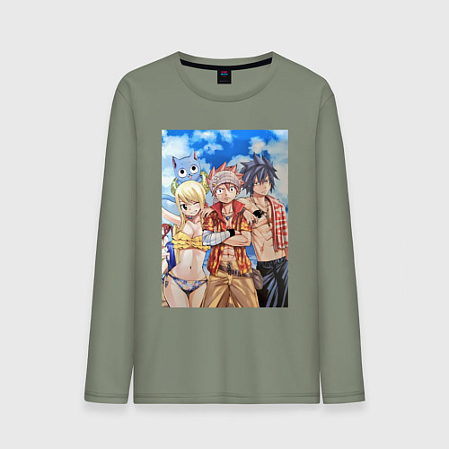 Мужской лонгслив Хвост Феи Нацу Драгнил Грей Фуллбастер / Авокадо – фото 1