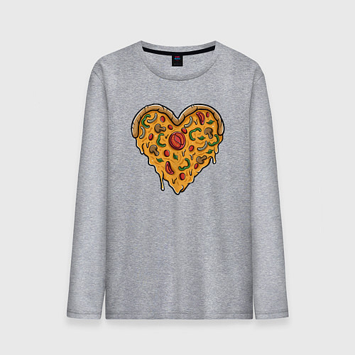 Мужской лонгслив Pizza heart / Меланж – фото 1