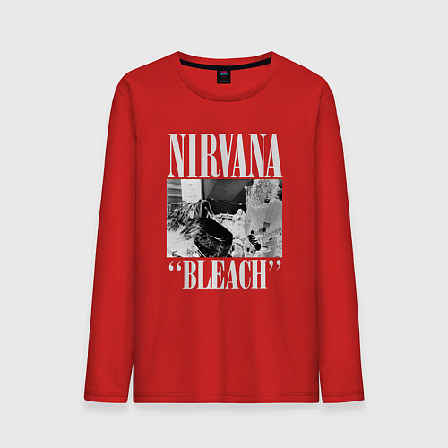 Мужской лонгслив Nirvana bleach black album / Красный – фото 1