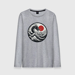 Мужской лонгслив Дракон в японском ретро стиле