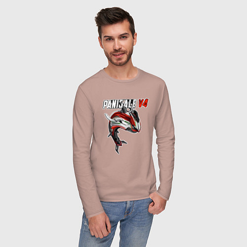 Мужской лонгслив Ducati Panigale shark / Пыльно-розовый – фото 3