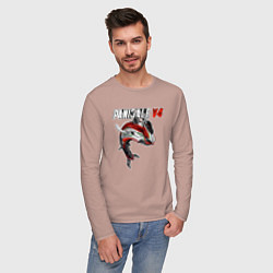 Лонгслив хлопковый мужской Ducati Panigale shark, цвет: пыльно-розовый — фото 2