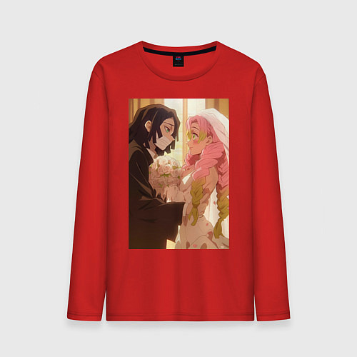 Мужской лонгслив Клинок, рассекающий демонов Обанай Игуро / Красный – фото 1